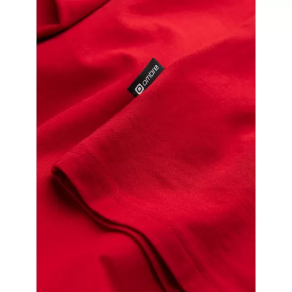  Herren t -Shirt mit einem langen Ärmel OMBRE OM-LSBL-0106 ROT 