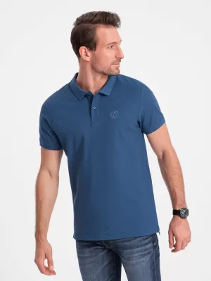 Herren t -Shirt mit einem Kragen OMBRE S1374 DUNKELBLAU