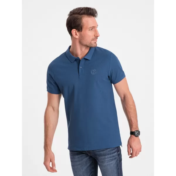  Herren t -Shirt mit einem Kragen OMBRE S1374 DUNKELBLAU 