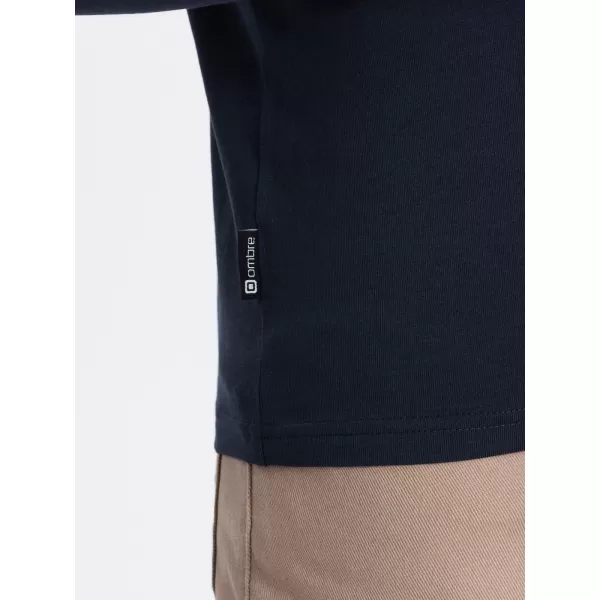  Herren t -Shirt mit einem langen Ärmel OMBRE OM-LSCL-0102 MARINEBLAU 