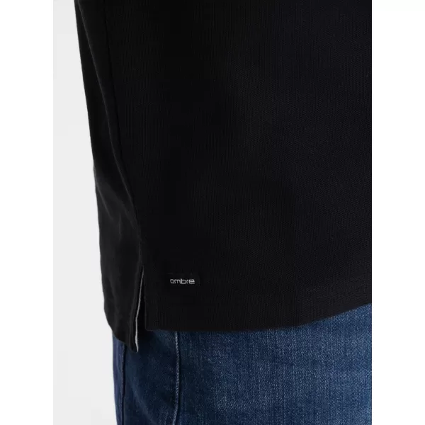  Herren t -Shirt mit einem Kragen OMBRE OM-TSCT-0156 SCHWARZ 