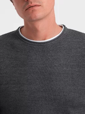 Herrenpullover OMBRE OM-SWSW-0103 GRAPHIT MELANGE