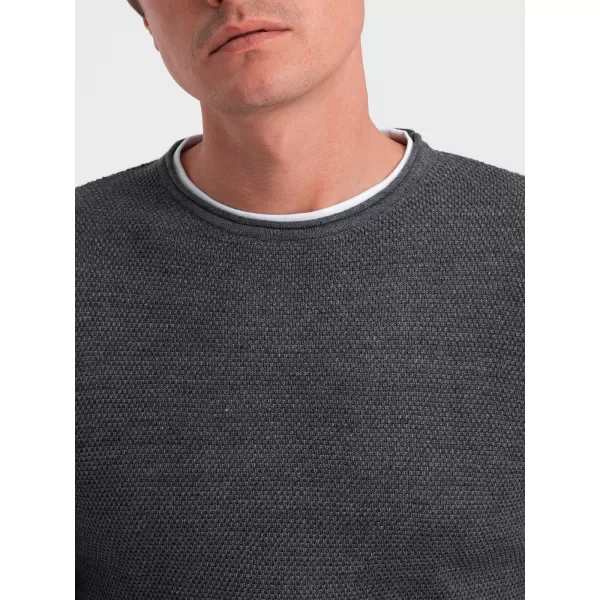  Herrenpullover OMBRE OM-SWSW-0103 GRAPHIT MELANGE 
