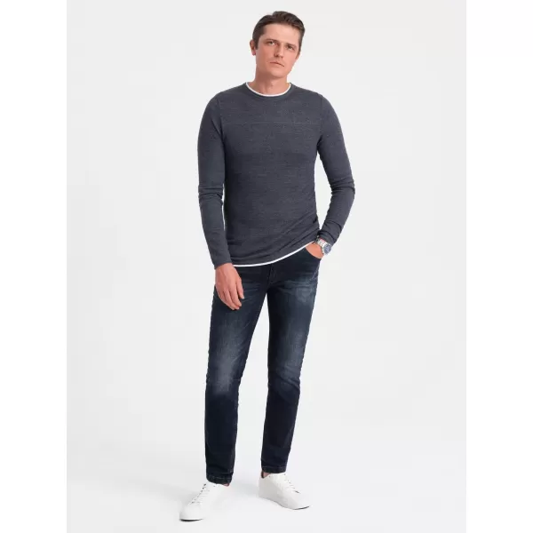  Herrenpullover OMBRE OM-SWSW-0103 MARINEBLAUE MELANGE 