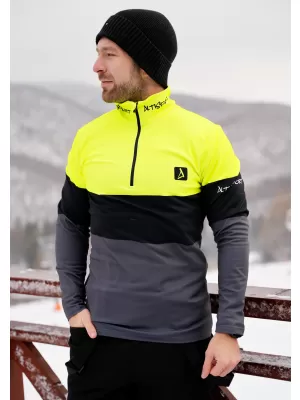 Funktionelle Thermo -Sweatshirt -Premium von Männern ALTISPORT VOJ/ALM051TER03 NEONGELB/GRAU