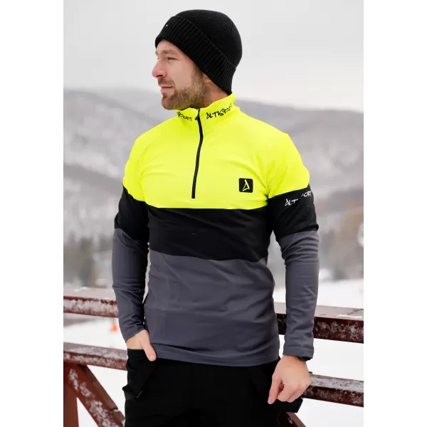  Funktionelle Thermo -Sweatshirt -Premium von Männern ALTISPORT VOJ/ALM051TER03 NEONGELB/GRAU 