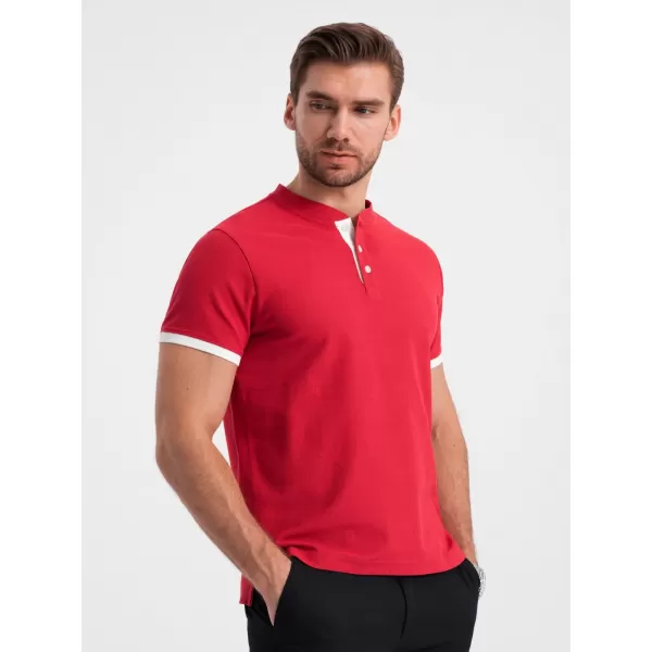  Herren t -Shirt mit einem Kragen OMBRE OM-TSCT-0156 ROT 