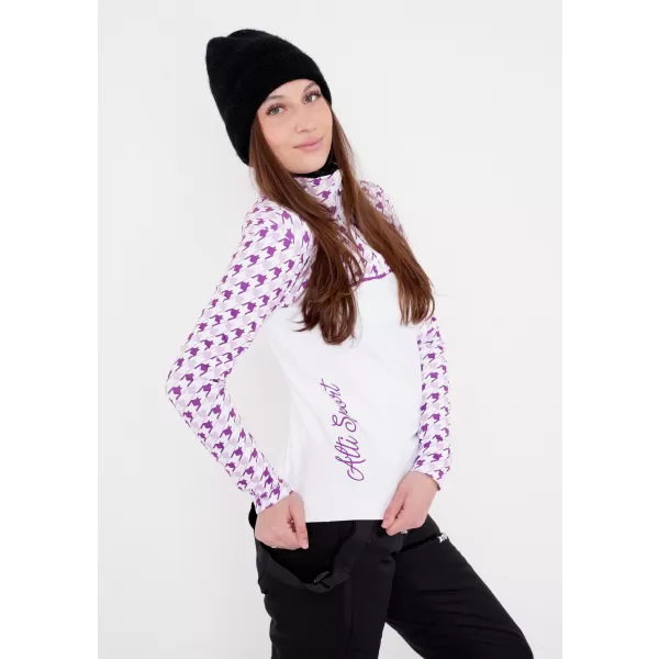  Frauenfunktionaler Thermo -Sweatshirt Premium ALTISPORT VOJ/ALW048TER03 WEIß/LILA 