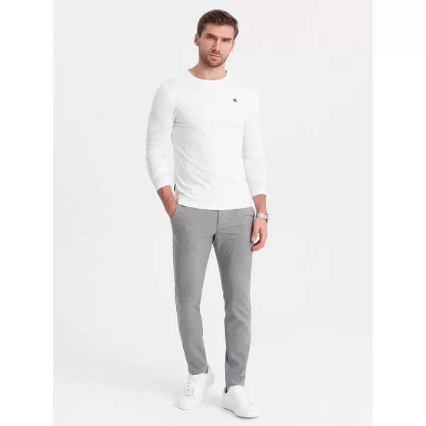  Herren t -Shirt mit einem langen Ärmel OMBRE OM-LSCL-0102 WEIß 
