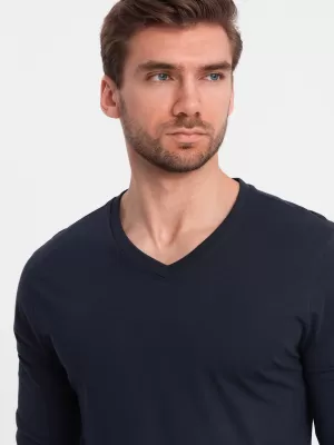 Herren t -Shirt mit einem langen Ärmel OMBRE OM-LSBL-0108 MARINEBLAU