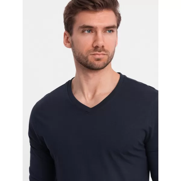  Herren t -Shirt mit einem langen Ärmel OMBRE OM-LSBL-0108 MARINEBLAU 