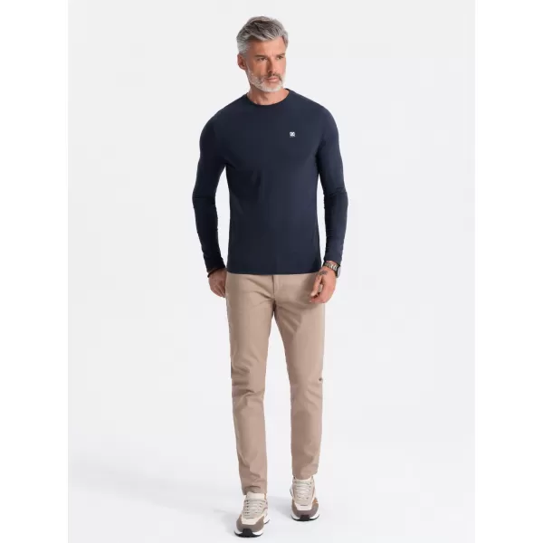  Herren t -Shirt mit einem langen Ärmel OMBRE OM-LSCL-0102 MARINEBLAU 