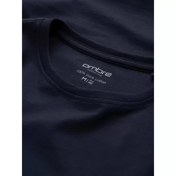  Herren t -Shirt mit einem langen Ärmel OMBRE OM-LSBL-0106 MARINEBLAU 
