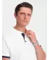 Herren t -Shirt mit einem Kragen OMBRE OM-TSCT-0156 WEIß