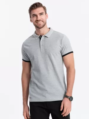 Herren t -Shirt mit einem Kragen OMBRE OM-POSS-0113 GRAU