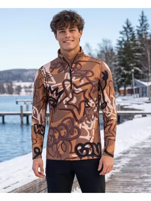 Funktionelle Thermo -Sweatshirt -Premium von Männern ALTISPORT VOJ/ALM054TER03 BRAUN