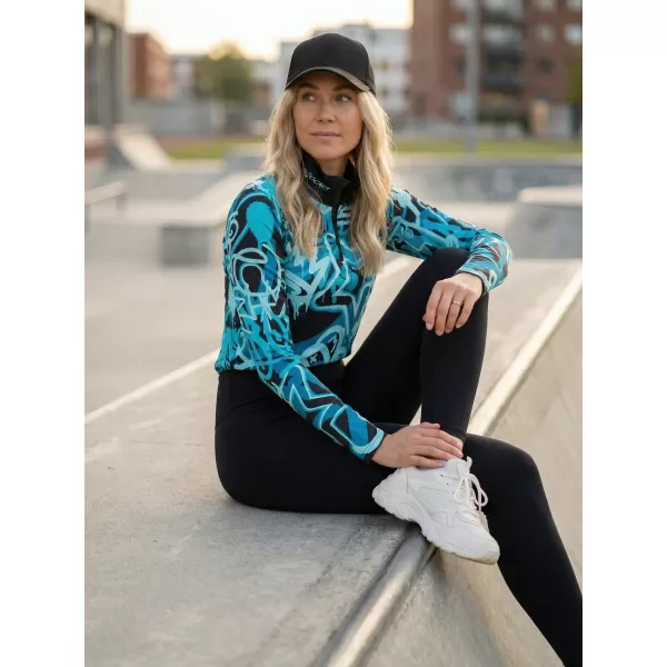  Frauenfunktionaler Thermo -Sweatshirt Premium ALTISPORT VOJ/ALW054TER03 SCHWARZ -BLUE 