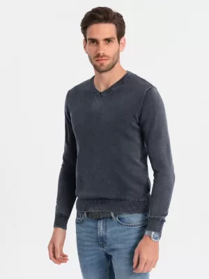 Herrenpullover OMBRE OM-SWOS-0108 MARINEBLAU