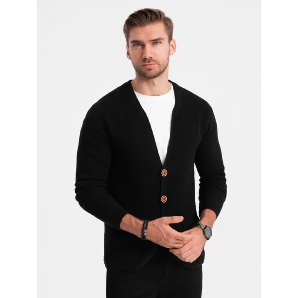  Herrenpullover OMBRE OM-SWCD-0109 SCHWARZ 