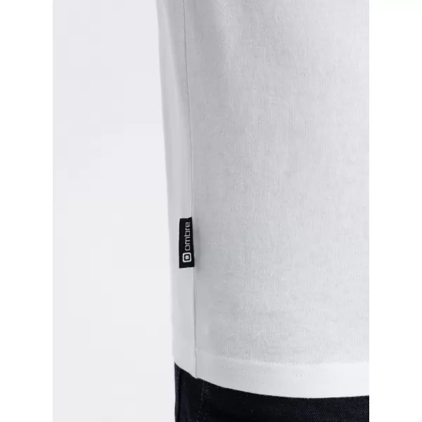  Herren t -Shirt mit langen Ärmeln OMBRE OM-LSBL-0106 WEIß 