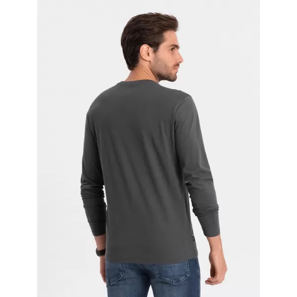 Herren t -Shirt mit einem langen Ärmel OMBRE OM-LSBL-0106 GRAPHIT 