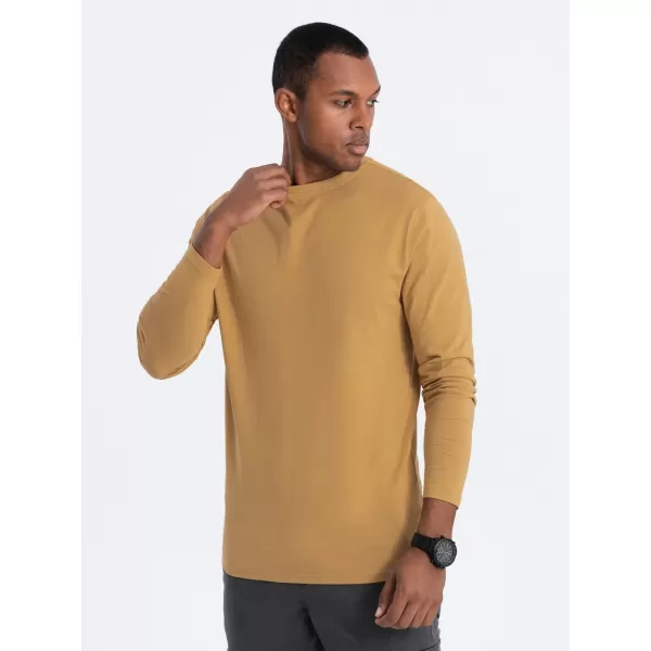  Herren t -Shirt mit einem langen Ärmel OMBRE OM-LSBL-0106 SENF 