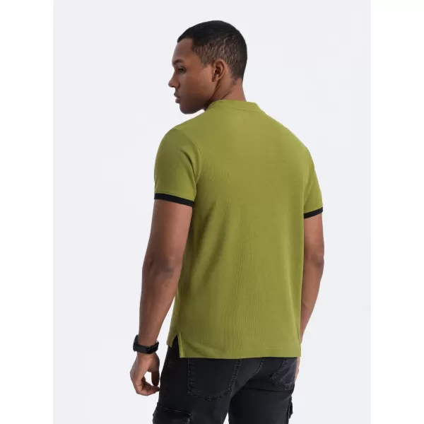  Herren t -Shirt mit einem Kragen OMBRE OM-TSCT-0156 OLIVE 