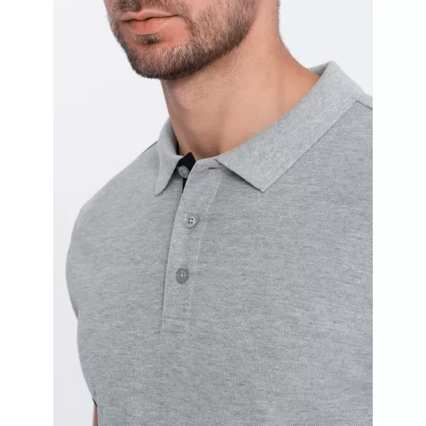  Herren t -Shirt mit einem Kragen OMBRE OM-POSS-0113 GRAU 