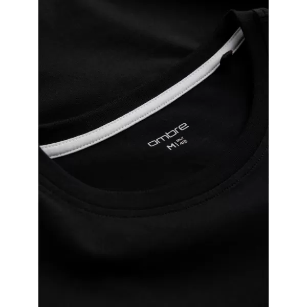  Herren t -Shirt mit einem langen Ärmel OMBRE OM-LSCL-0102 SCHWARZ 