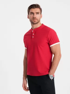 Herren t -Shirt mit einem Kragen OMBRE OM-TSCT-0156 ROT