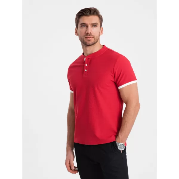  Herren t -Shirt mit einem Kragen OMBRE OM-TSCT-0156 ROT 