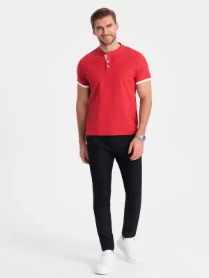 Herren t -Shirt mit einem Kragen OMBRE OM-TSCT-0156 ROT
