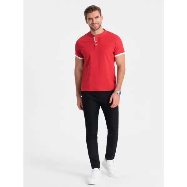  Herren t -Shirt mit einem Kragen OMBRE OM-TSCT-0156 ROT 