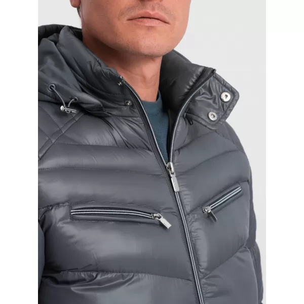  Herren Winterjacke OMBRE OM-JAHP-22FW-010 GRAPHIT 
