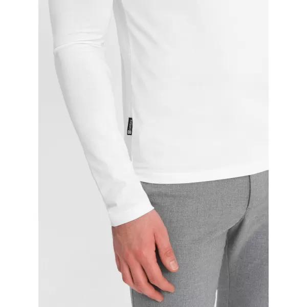  Herren t -Shirt mit einem langen Ärmel OMBRE OM-LSCL-0102 WEIß 