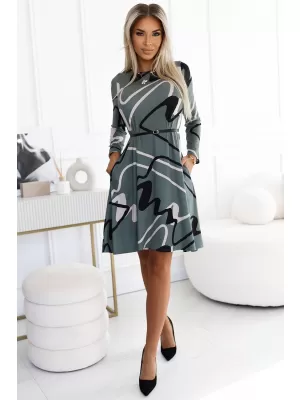 Kleid NUMOCO 576-1 OLIVEN MIT EINEM MUSTER