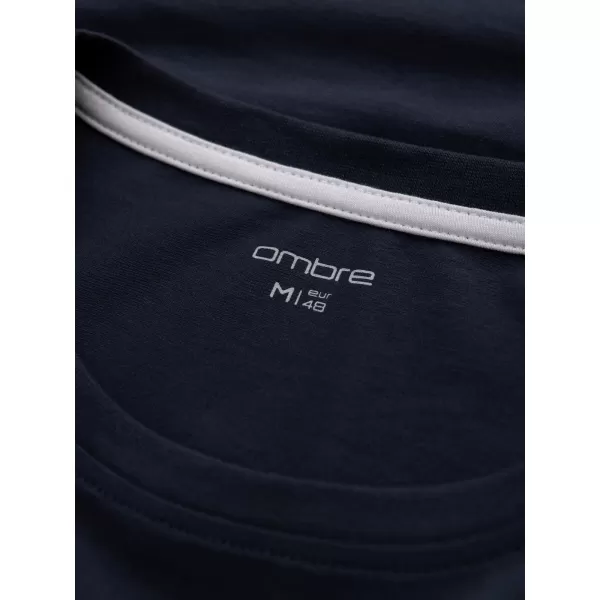  Herren t -Shirt mit einem langen Ärmel OMBRE OM-LSCL-0102 MARINEBLAU 