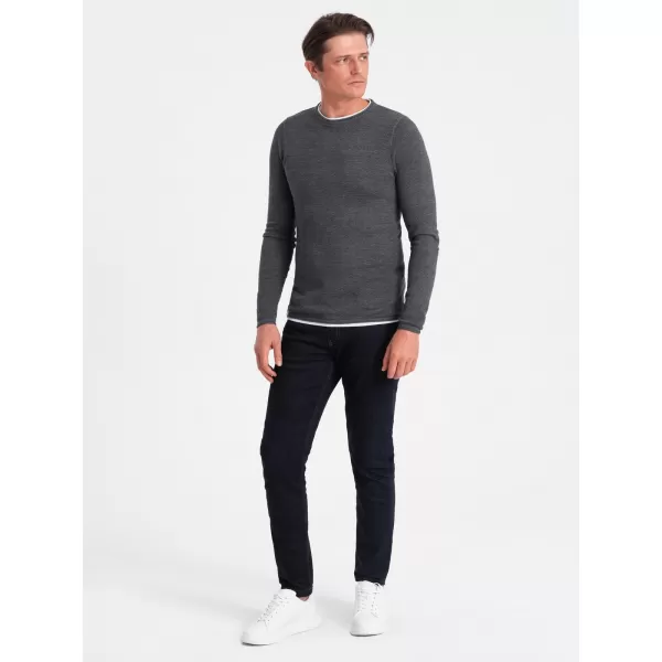  Herrenpullover OMBRE OM-SWSW-0103 GRAPHIT MELANGE 