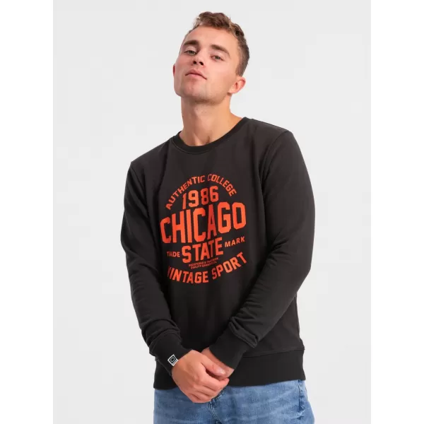  Herren -Sweatshirt OMBRE OM-SSPS-0154 DUNKELBRAUN 