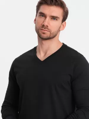 Herren t -Shirt mit einem langen Ärmel OMBRE OM-LSBL-0108 SCHWARZ