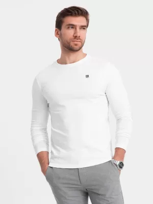 Herren t -Shirt mit einem langen Ärmel OMBRE OM-LSCL-0102 WEIß