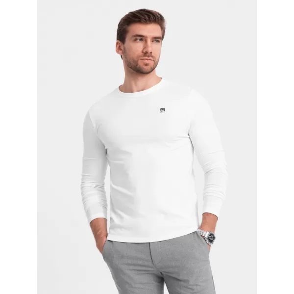  Herren t -Shirt mit einem langen Ärmel OMBRE OM-LSCL-0102 WEIß 