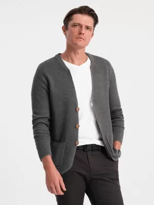 Herrenpullover OMBRE OM-SWCD-0109 GRAPHIT MELANGE