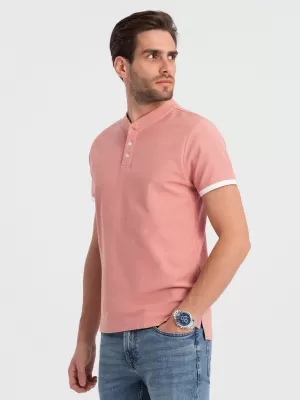 Herren t -Shirt mit einem Kragen OMBRE OM-TSCT-0156 ROSA
