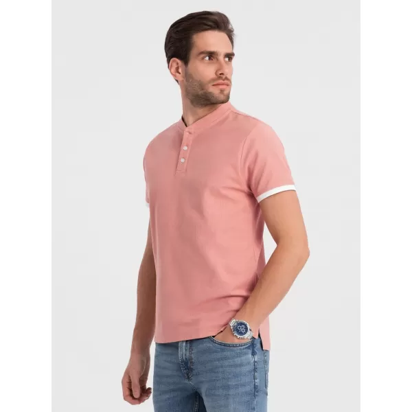  Herren t -Shirt mit einem Kragen OMBRE OM-TSCT-0156 ROSA 