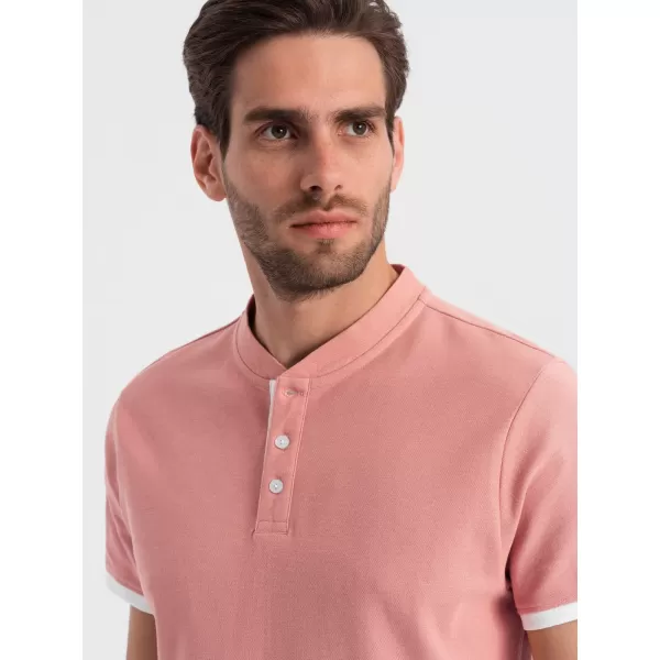  Herren t -Shirt mit einem Kragen OMBRE OM-TSCT-0156 ROSA 