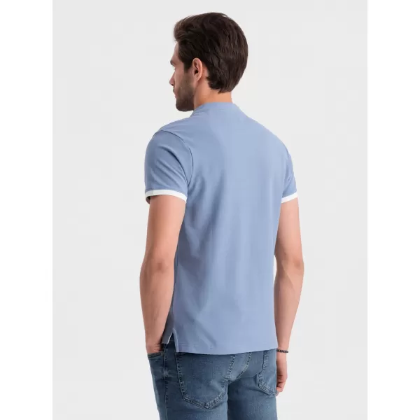  Herren t -Shirt mit einem Kragen OMBRE OM-TSCT-0156 BLAU 