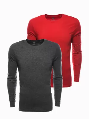 Herren t -Shirt mit einem langen Ärmel OMBRE Z43 MIX 2-PACK GRAU