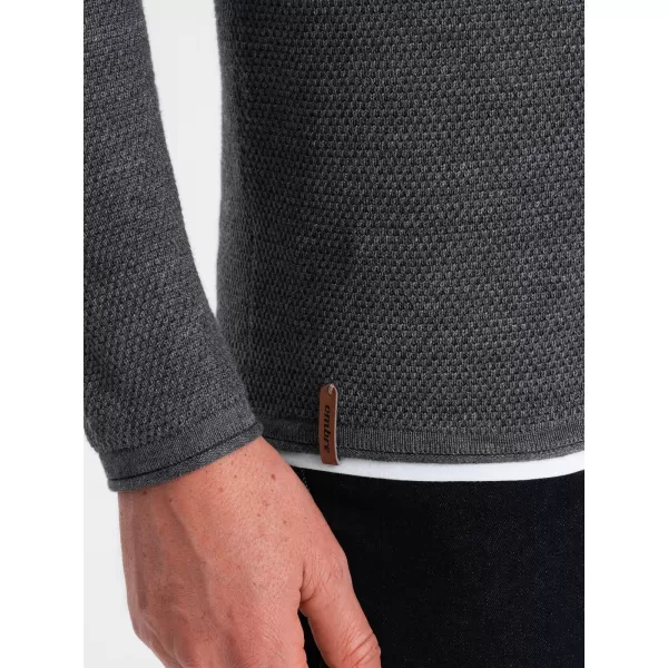  Herrenpullover OMBRE OM-SWSW-0103 GRAPHIT MELANGE 