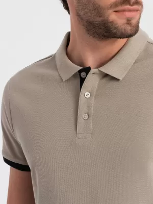 Hemd OMBRE OM-POSS-0113 DUNKLER BEIGE